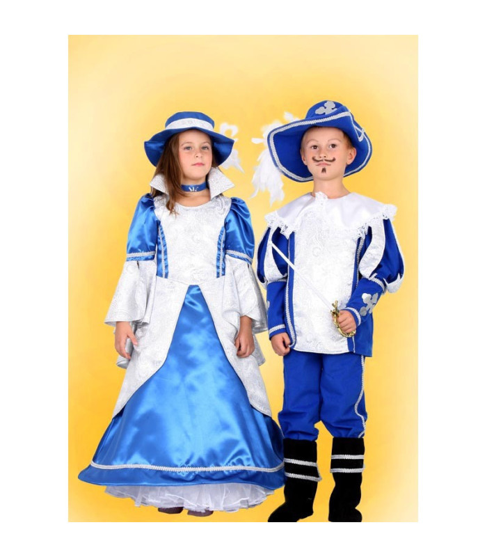 KARNEVALOVÝ KOSTÝM MUŠKETÝR MODRÝ