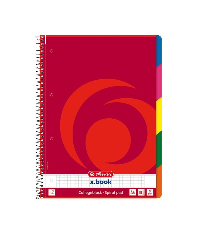 Herlitz - Blok spirálový A4/100 listů, čtvereček s registrem