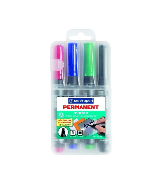 Permanentní popisovač Centropen 8516, sada 4 barev