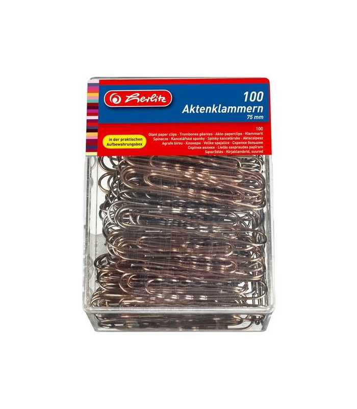 Kancelářské sponky Herlitz, 75 mm, 100 ks