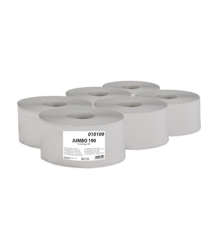 Toaletní papír Jumbo, 19 cm, 1vrstvý, 6 rolí