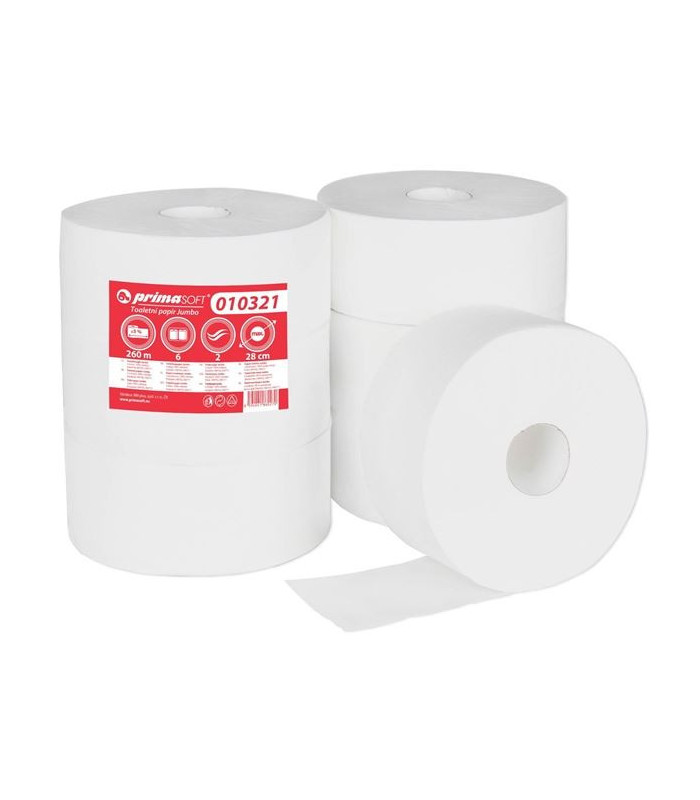 Toaletní papír Jumbo, 28 cm, 2vrstvý, 6 rolí (010321)