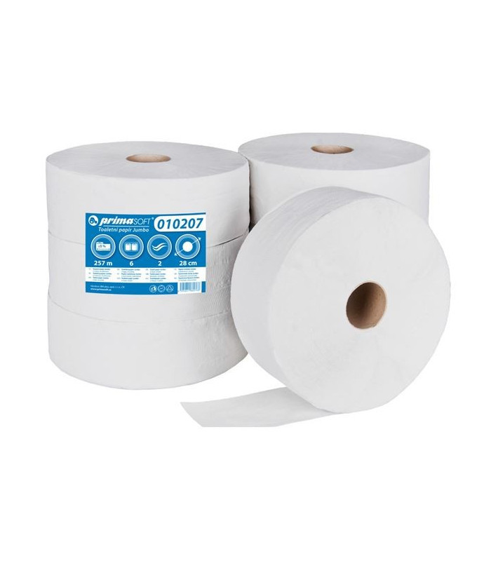 Toaletní papír Primasoft, 28 cm, 2vr, běl. recykl