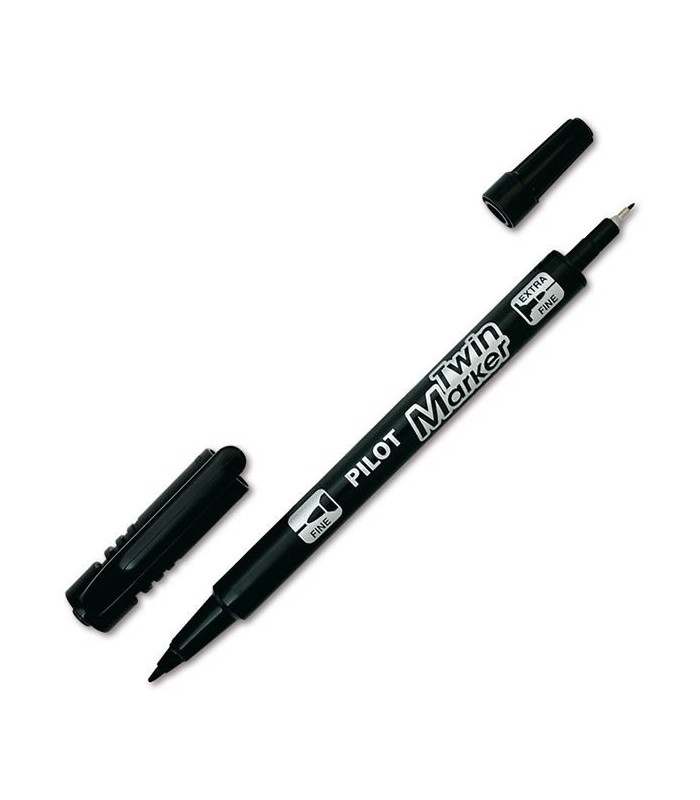 Permanentní popisovač Pilot Twin, dvouhrotý, černý