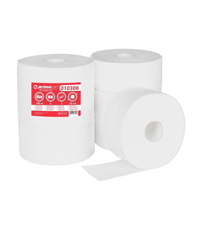 Toaletní papír jumbo PrimaSoft - 2vrstvý, celulóza
