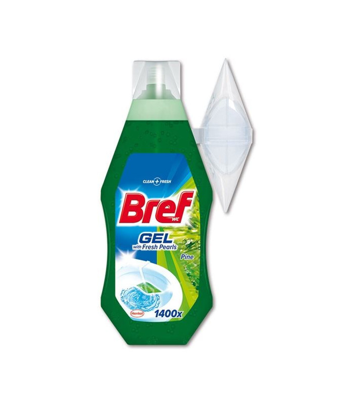 WC gel a dávkovač Bref, borovice, 360 ml
