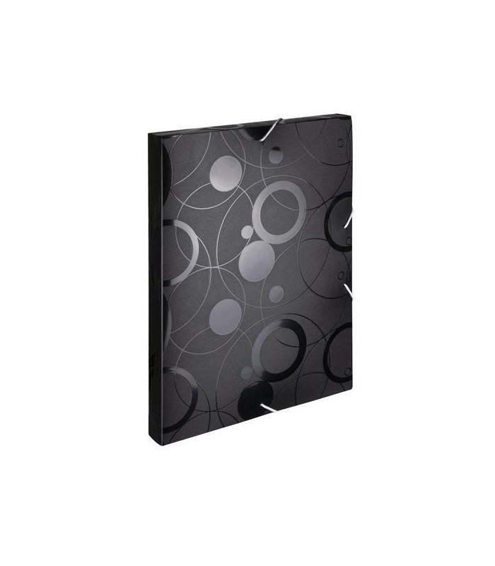 Plastový box s gumičkou Black&White A4, černá