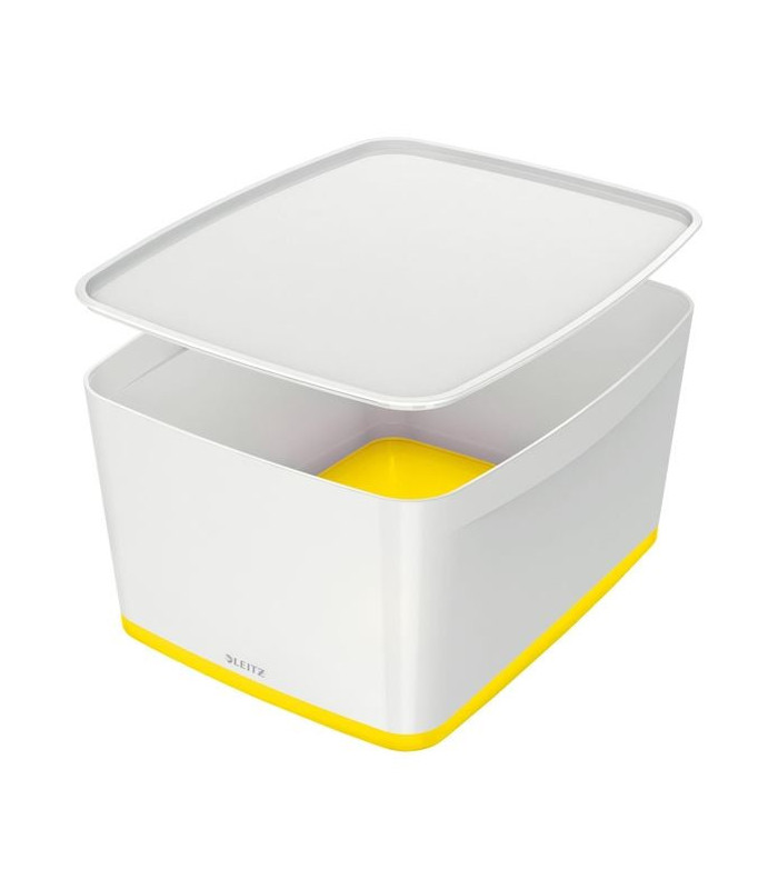 Úložný box s víkem Leitz MyBox, vel. L bílá/žlutá