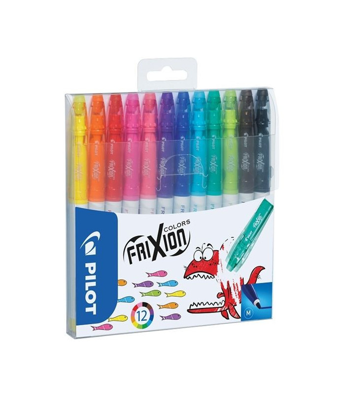 Gumovací fixy Pilot FriXion Colors, sada 12 barev