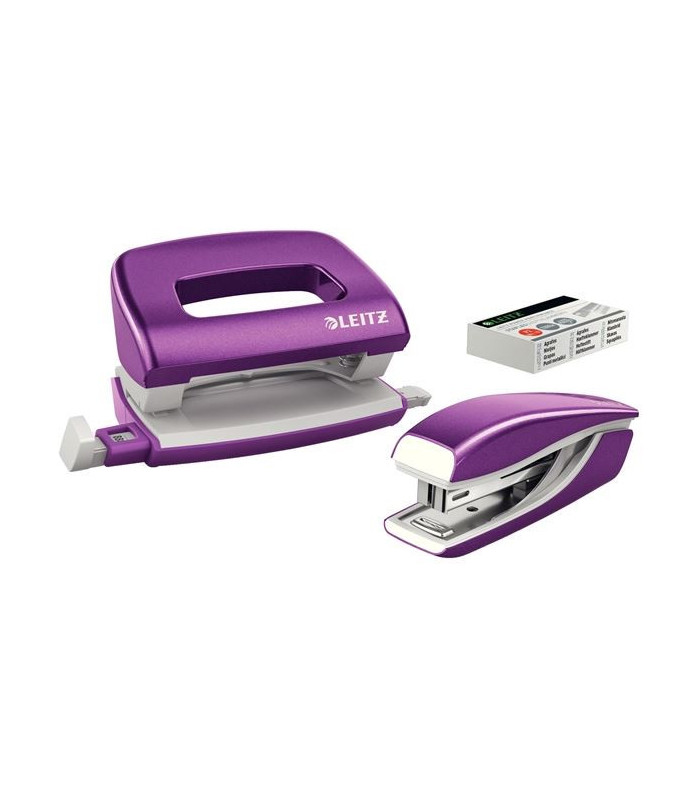 Sada mini Sešívačky a děr. Leitz WOW - purpurová