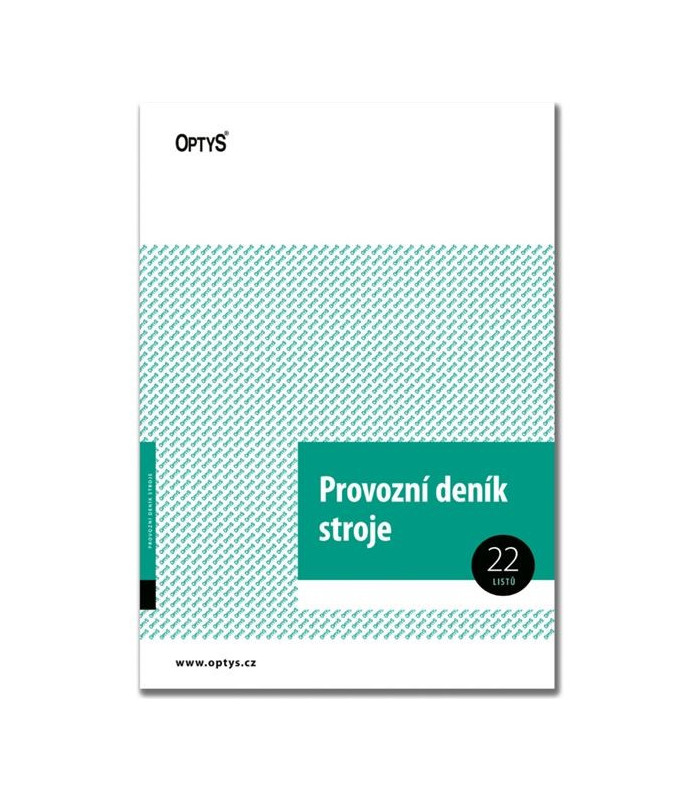 Provozní deník stroje - A4, 22 listů