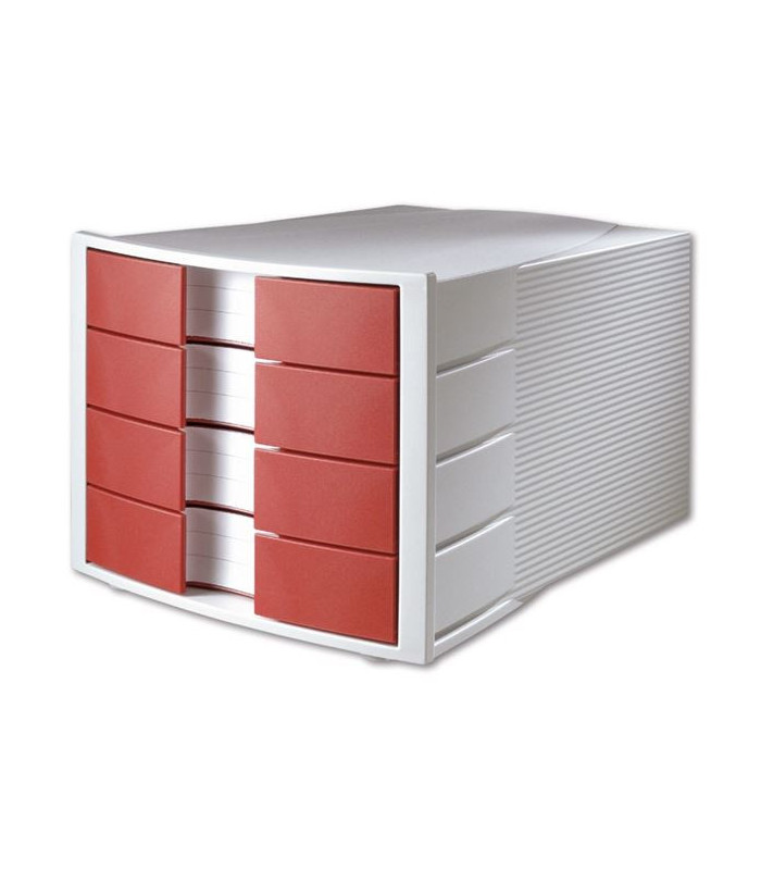 Zásuvkový box HAN, 4 zásuvky, červený