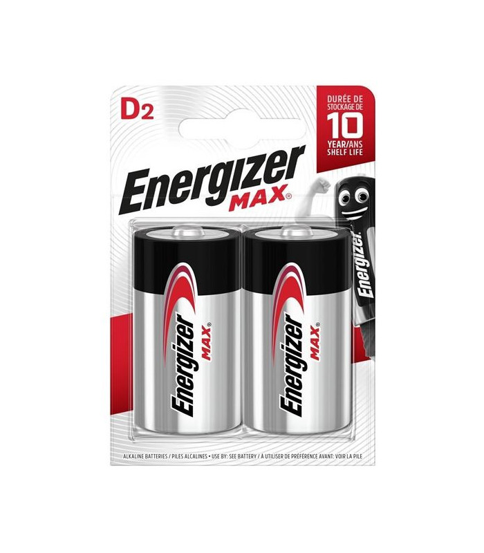 Alkalické baterie Energizer Max 1,5 V, typ D, 2 ks