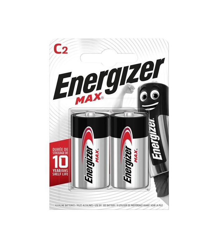Alkalické baterie Energizer Max 1,5 V, typ C, 2 ks
