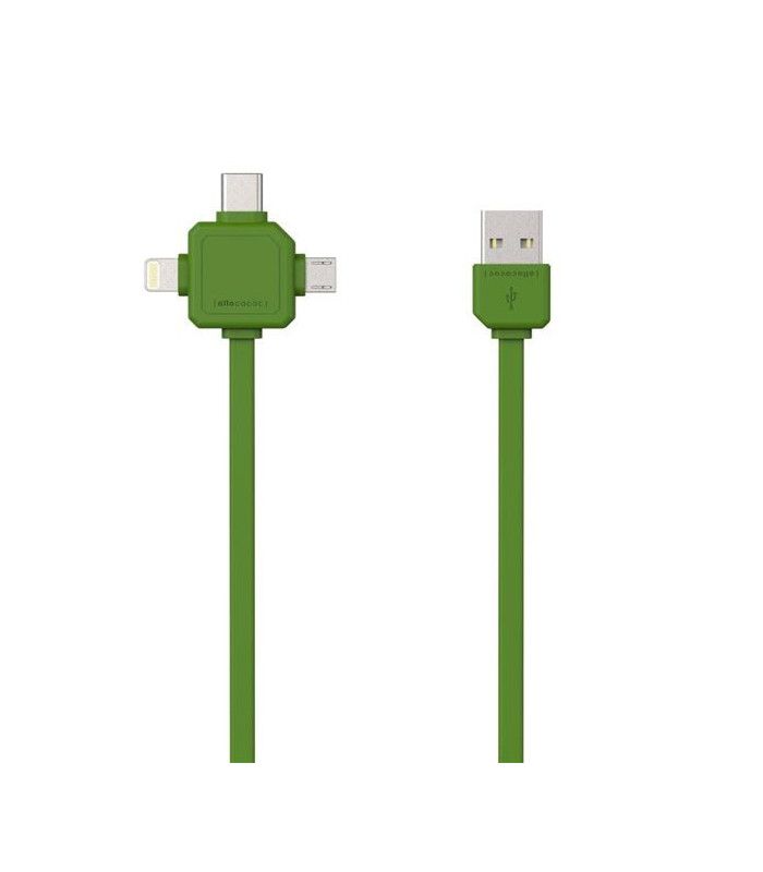 Kabel USB Powercube 2.0 - USB A M- USB C, zelený