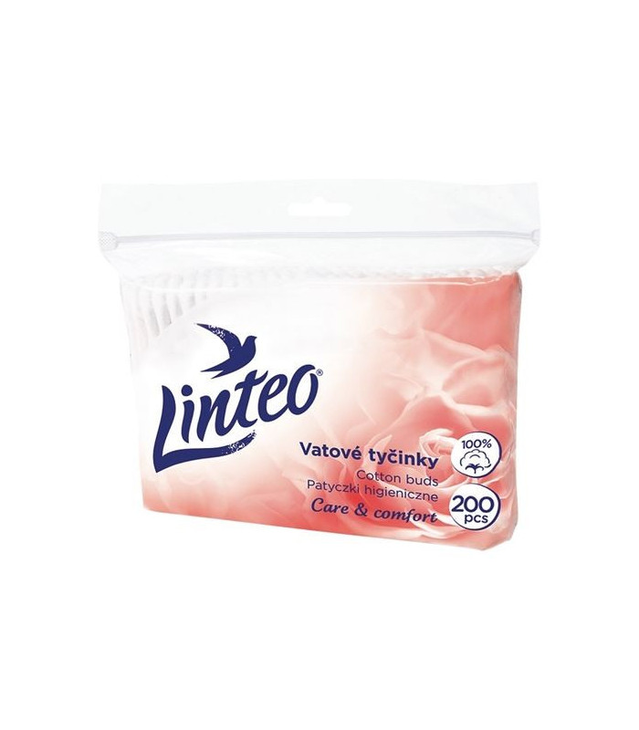 Vatové tyčinky Linteo Zip, 200 ks