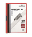 Zakládací desky s klipem Durable Duraclip - A4, kapacita 30 listů, červené