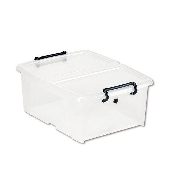 Plastová krabice Strata - přední otevírání, transparentní, 20 l