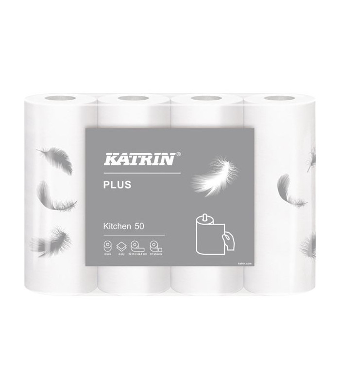 Papírová utěrka v rolích Katrin bílá, 4 ks