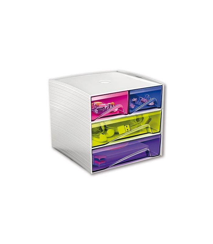 Zásuvkový box Cep MyCube Mini, 4 zásuvky, barevný