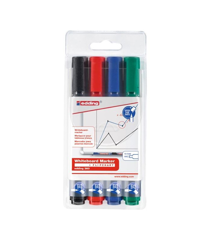Popisovač na bílé tabule edding 360, sada 4 barev