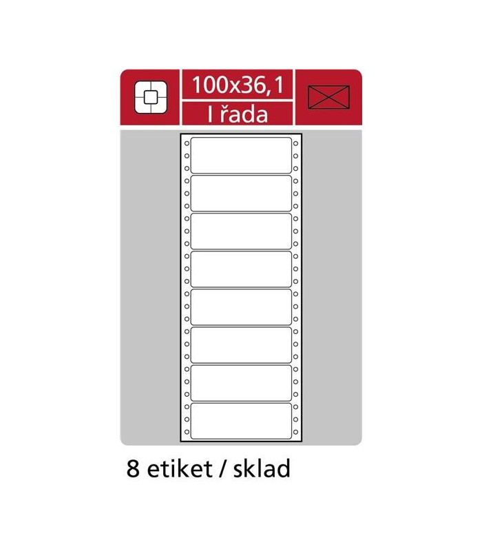 Tabelační jednořadé etikety, 100 x 36,1mm, 4000 ks
