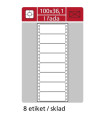 Tabelační jednořadé etikety, 100 x 36,1mm, 4000 ks