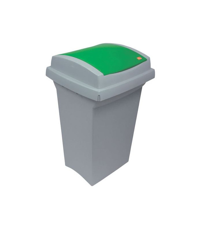 Odpadkový koš na tříděný odpad, zelené víko, 50 l