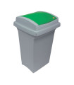 Odpadkový koš na tříděný odpad, zelené víko, 50 l