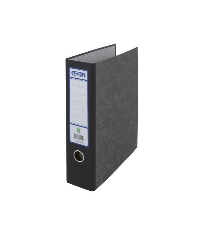 Archivační kapsový pořadač Emba - A4, kartonový, hřbet 7,5 cm, černý, mramorovaný