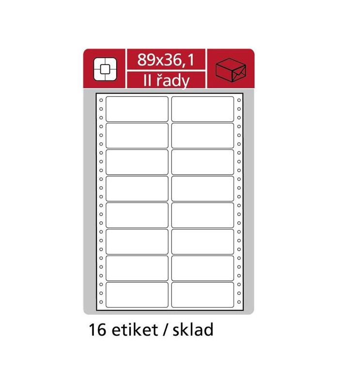 Tabelační dvouřadé etikety, 89 x 36,1 mm, 8000 ks