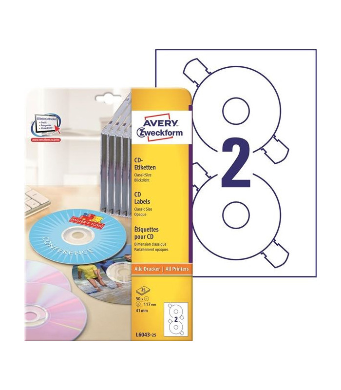 Etikety na CD ClassicSize, průměr 117 mm, 50 ks