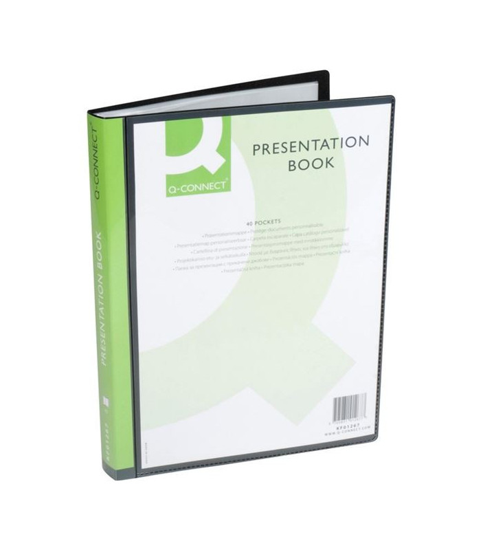 Katalogová kniha Q-Connect A4, 40 kapes, černá