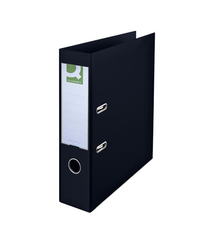 Plastový pákový pořadač Q-Connect A4 7,5 cm, černý