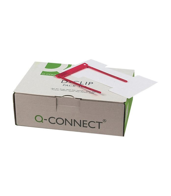 Archivační spony Q-Connect - D-klip, červené, 100 ks