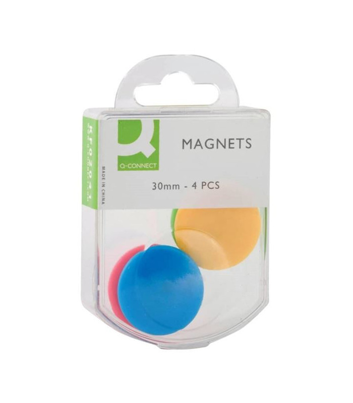Sada magnetů Q-Connect průměr 32 mm,mix barev, 4ks