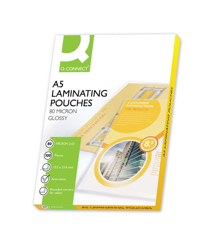Laminovací kapsy Q-Connect, A5,2x 80 mic., 100 ks