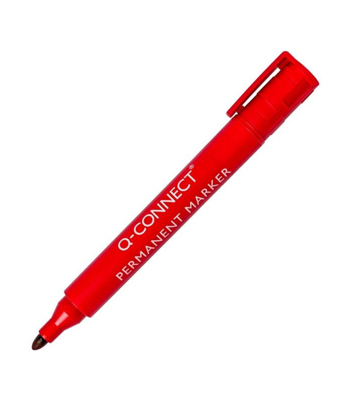 Permanentní popisovač Q-Connect, kulatý, červený