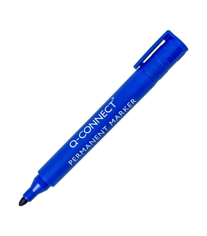Permanentní popisovač Q-Connect, kulatý, modrý