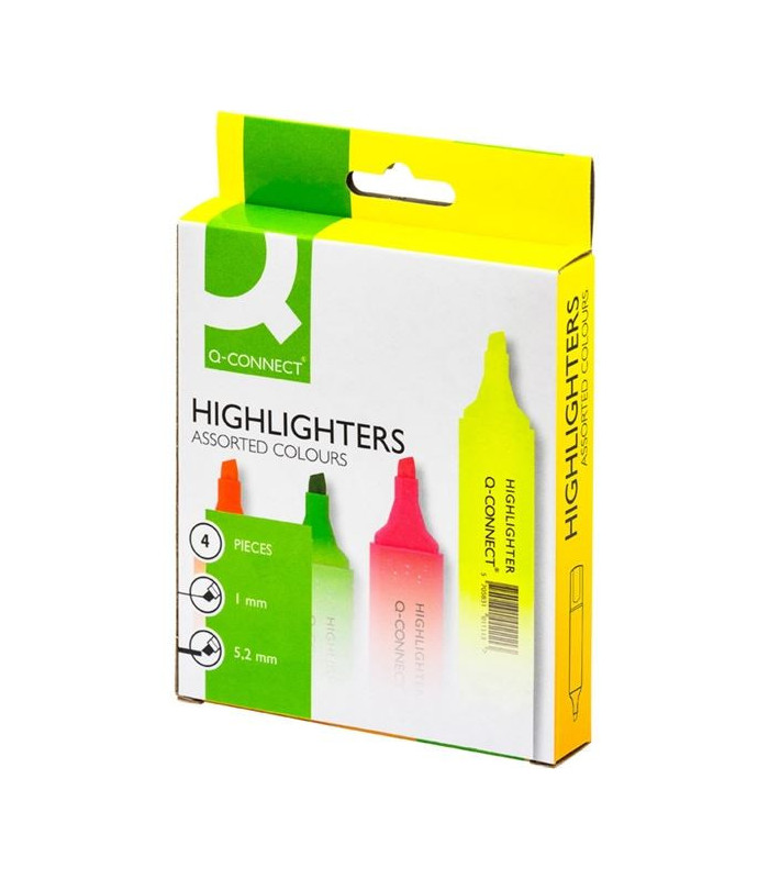 Zvýrazňovač Q-Connect Highlighters, sada 4 barev