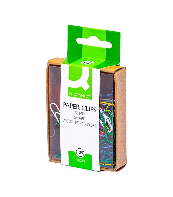 Kancelářské sponky Q-Connect - 26,0 mm, mix barev, 125 ks