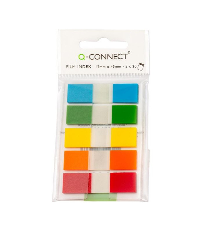 Záložky Q-Connect, plastové, 12,5x43 mm, 5 barev