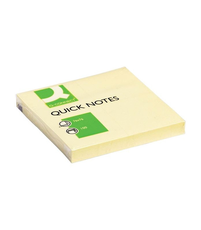 Samolepicí bloček Q-Connect - 76 x 76 mm, žlutý, 100 lístků