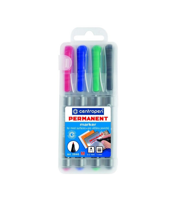 Permanentní popisovač Centropen 2846, sada 4 barev