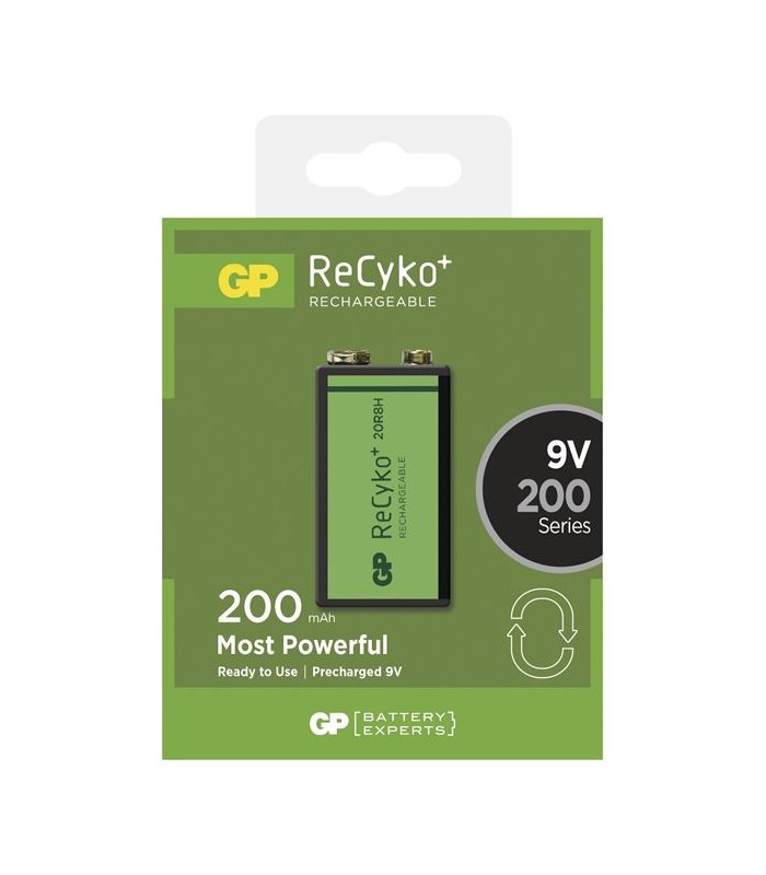 Nabíjecí baterie GP NiMH 200 mAh, 9V článek, 1 ks