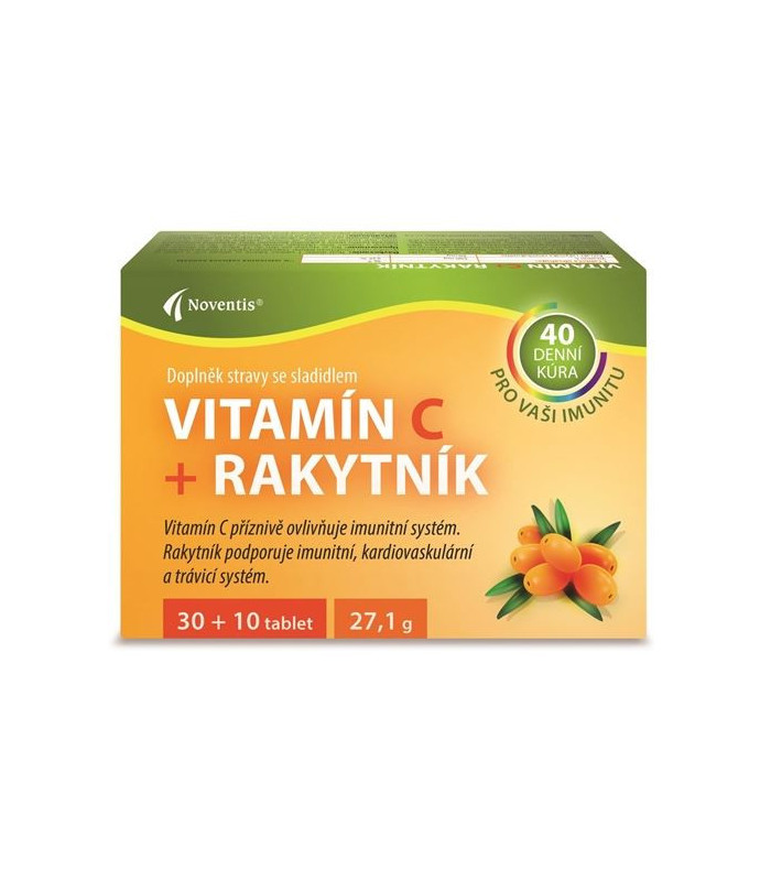 Vitamin C + rakytník - 40 tablet