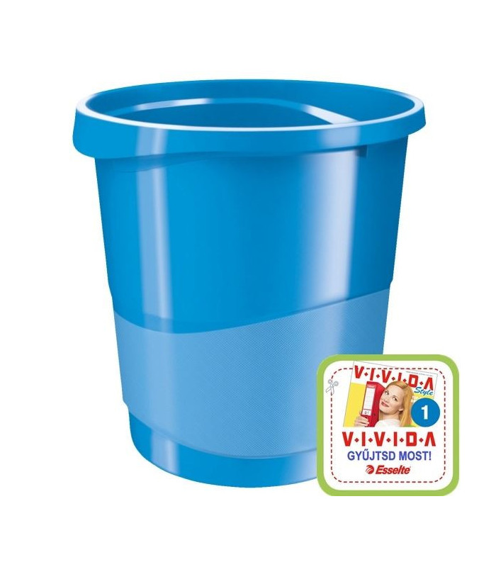 Odpadkový koš Esselte VIVIDA - plastový, 14 l, modrý