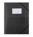 Desky s chlopněmi a gumičkou Donau - A4, plastové, černé, 1 ks