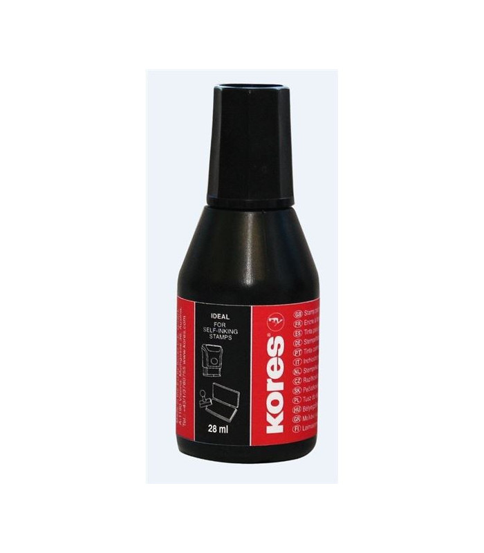 Razítková barva Kores, 28 ml, černá