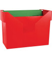 Box na závěsné desky Donau - plastový, červený, obsahuje 5 ks desek